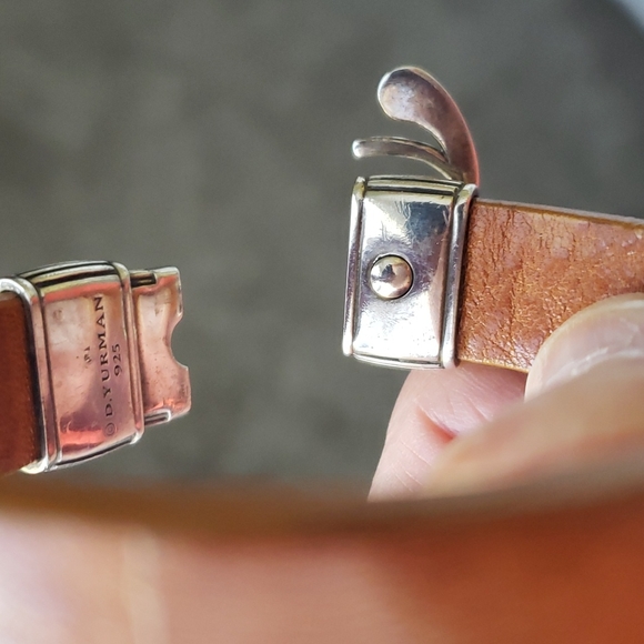 David Yurman .925 Sterling Vintage Leather Bracelet - Picture 6 of 11